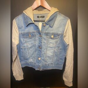 NWT Active USA Blue Denim Jacket with Gray Accents